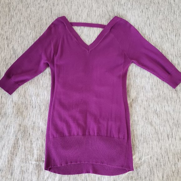 [Alloy] Orchid Purple Ruched Tunic Length Sweater - Picture 6 of 8